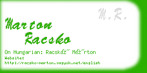 marton racsko business card